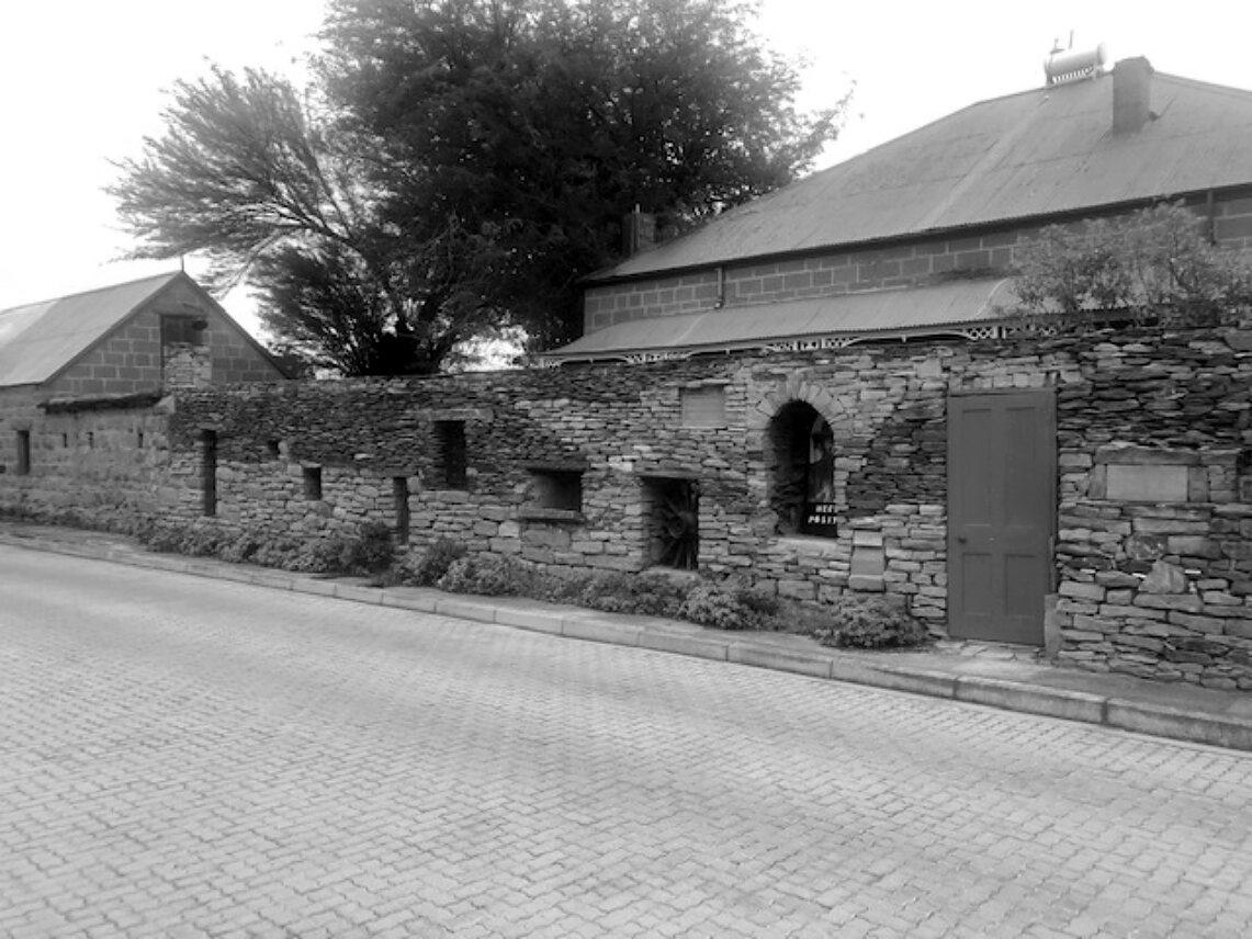 Sandstone walling in the older part of town