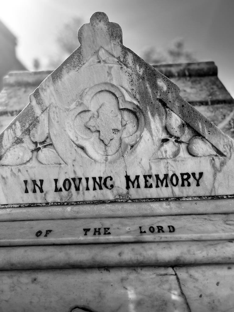 The tombstone of Alfred Morris, the first rector